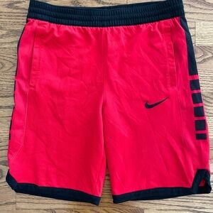 Nike Boy’s Red and Black Elite Athletic Basketball Shorts - Boy’s Large